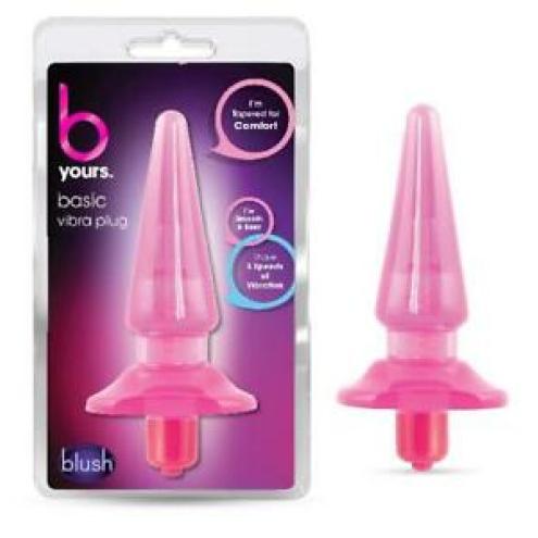 Анальный плаг Blush с вибрацией B YOURS BASIC VIBRA PLUG PINK