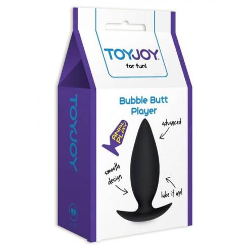 Анальная пробка Toy Joy Bubble Butt Player Advanced, 10х3 см (черный)