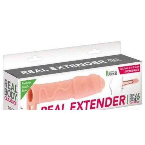 Насадка на член Real Body - Real Extender BEAST с приоткрытой головкой