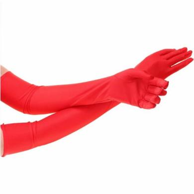 Перчатки красные длинные 