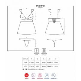 Комплект Obsessive 863-BAB-3 babydoll Красный S/M - 5