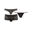 Набір трусиків - Cotelli Collection 2310503 Panty Set, black - L