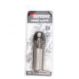 Насадка на член - SuperMe Nubby Sleeve Clear - 3