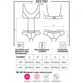 Боди Obsessive 823-TED-1 Черный S/M - 4