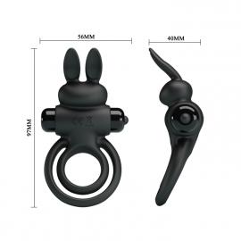 Эрекционное кольцо - Pretty Love Vibro Penis Ring Bunny III Black - 2