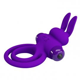 Эрекционное кольцо - Pretty Love Vibro Penis Ring Bunny III Blue - 5