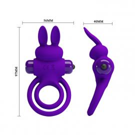 Эрекционное кольцо - Pretty Love Vibro Penis Ring Bunny III Blue - 2
