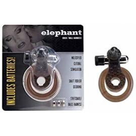 Двойное эрекционное виброкольцо Cock & Ball Elephant - 4