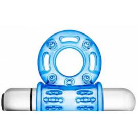 Эрекционное кольцо с вибрацией Vibrating Bull Ring-Blue - 2