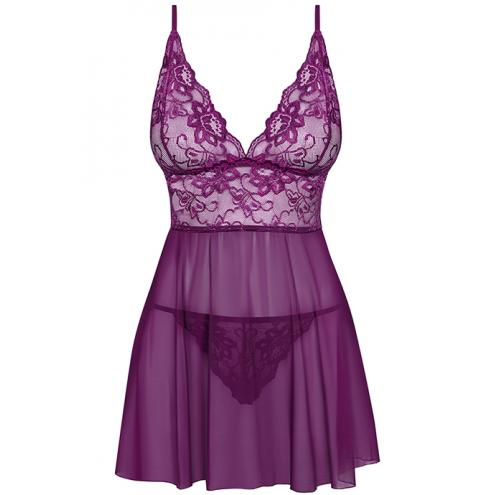 Комплект Obsessive Idillia babydoll (Фиолетовый, S/M)