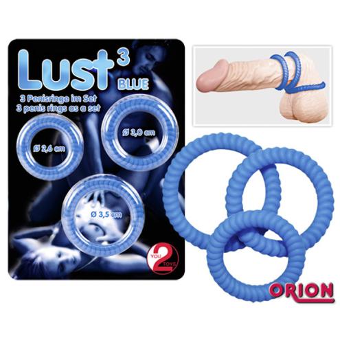 Набір ерекційних кілець - Lust 3 Blue