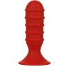 Анальная пробка MENZSTUFF RIBBED TORPEDO DONG 4INCH RED