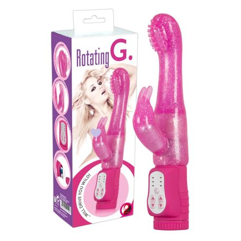 П.Двойной вибратор Rotating G-spot Rabbit для точки G и клитора