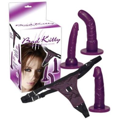 Страпон - Bad Kitty Strap-On purple Set