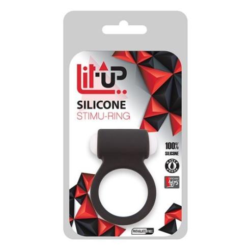 Эрекционное кольцо с вибрацией LIT-UP SILICONE STIMU RING 3 BLACK для романтических ночей