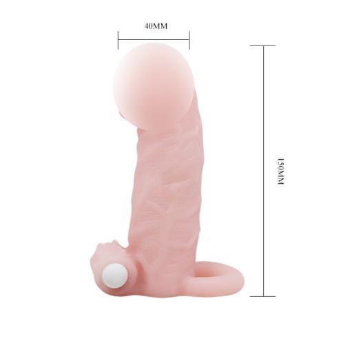 Насадка с вибрацией Brave men Vibro Penis Sleeve Flesh