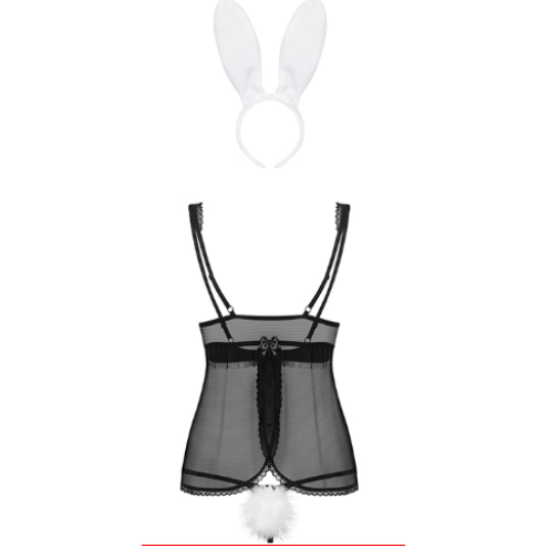 Комплект белья Obsessive 815-CST- bunny costume L/XL черно-белый