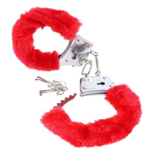 Наручники с мехом Love Cuffs Hand Schellen Red помогут испытать незабываемые оргазмы и ощущения