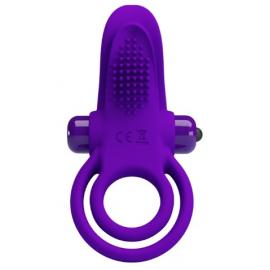 Двойное эрекционное виброкольцо Pretty Love Vibro Penis Ring Purple - 1