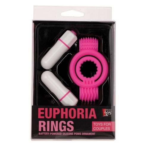 Эрекционное кольцо с вибрацией NEON EUPHORIA CLITORAL MASSAGE RING PINK