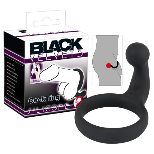 Ерекційне кільце із стимулятором Black Velvets Cock RIng