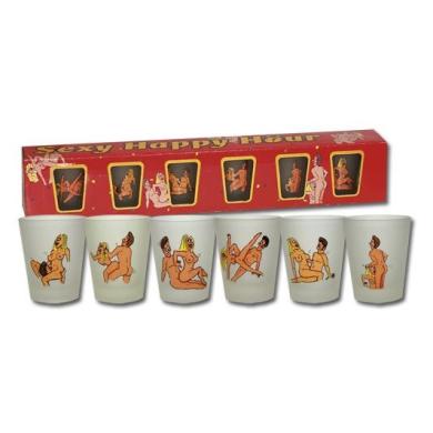 Эротические рюмочки с позами из Камасутры 6 shot glasses Happy Hour прекрасный сувенир 