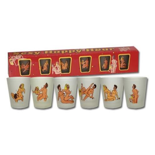 Эротические рюмочки с позами из Камасутры 6 shot glasses Happy Hour прекрасный сувенир