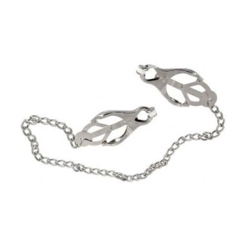 П. Зажимы для сосков Bad Kitty Nipple Tweezer With Metal Chain для пикантности