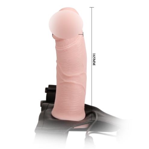 Полый фаллопротез Vibrating Strap On Flesh для пары с вибрацией