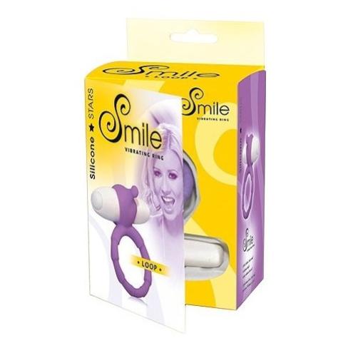 Эрекционное кольцо с вибрацией Smile Loop Vibr Ring Purple для влюбленной пары