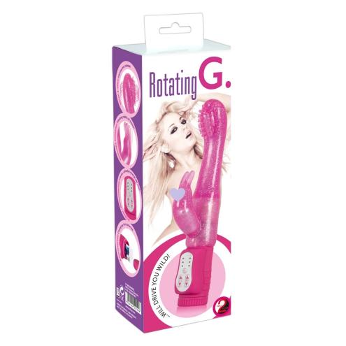 П.Двойной вибратор Rotating G-spot Rabbit для точки G и клитора