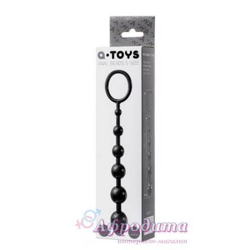 Анальний ланцюжок A-TOYS Anal chain silicone black 19,8 см