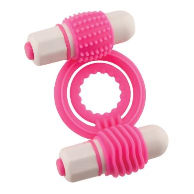 Эрекционное кольцо с вибрацией NEON EUPHORIA CLITORAL MASSAGE RING PINK