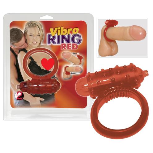 Эрекционное кольцо с вибрацией Vibro Ring Red Silikon