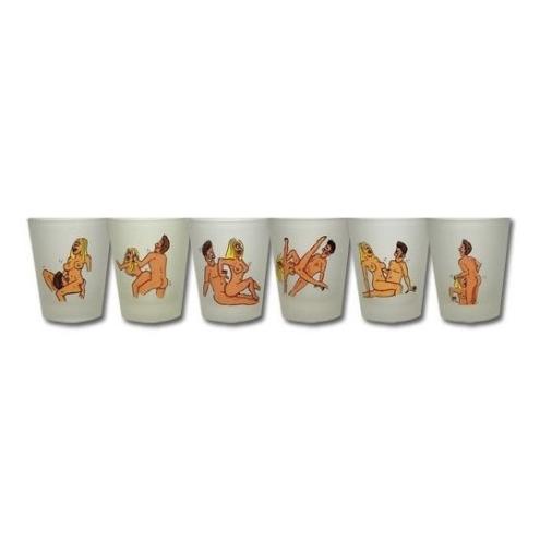 Эротические рюмочки с позами из Камасутры 6 shot glasses Happy Hour прекрасный сувенир