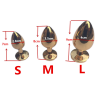 Металлическая анальная пробка - Золото, М