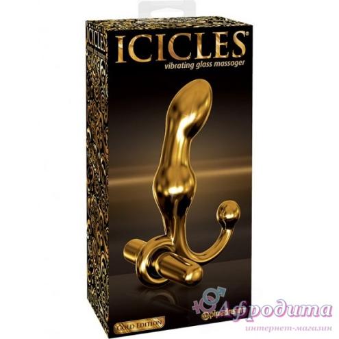 П.Стеклянный массажер простаты с вибрацией Iciclec Gold Edition G08