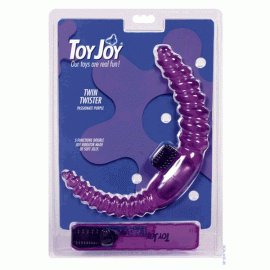 П.Двойной вибратор Рleasure с рельефной поверхностью - 1