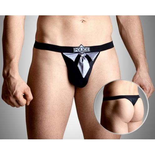 Мужские стринги с надписью POLICE Mens Thongs 4490 Soft Line для самых желанных