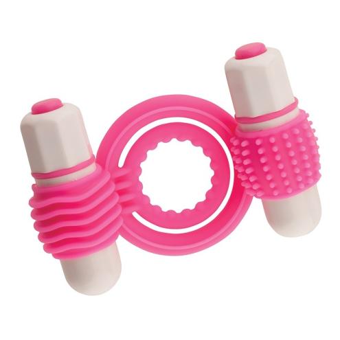 Эрекционное кольцо с вибрацией NEON EUPHORIA CLITORAL MASSAGE RING PINK