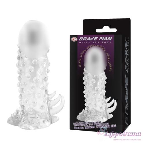 Удлиняющая насадка с вибрацией Penis Sleeve Crystal