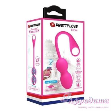 Вагинальные шарики с функцией подключения к смартфону Pretty Love Elvira Phone Control vibro balls Pink