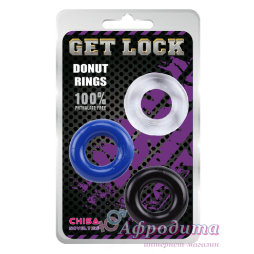 Набор эрекционных колец Get Lock Donut Rings Assorted 3 Pack