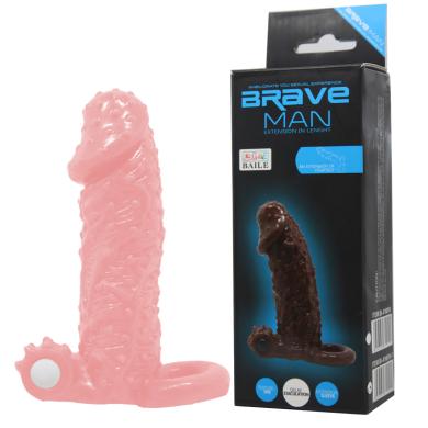 Насадка на член Brave men Vibro Penis Sleeve Flesh