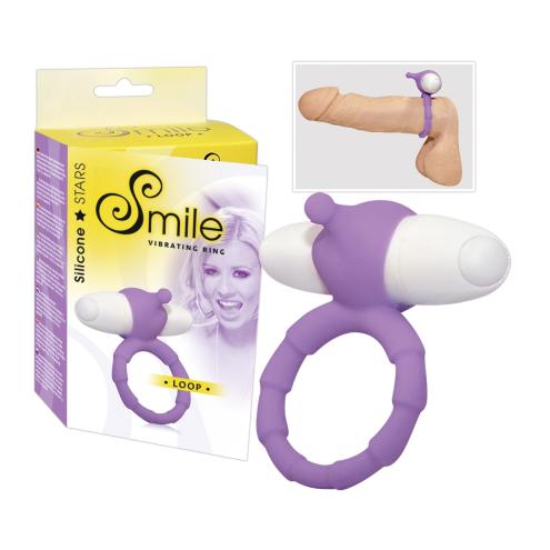 Эрекционное кольцо с вибрацией Smile Loop Vibr Ring Purple для влюбленной пары