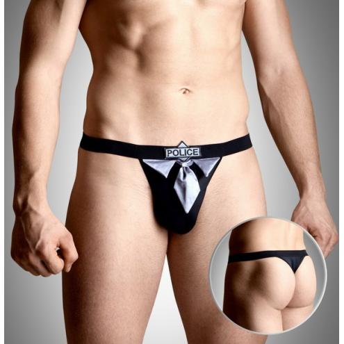 Мужские стринги с надписью POLICE Mens Thongs 4490 Soft Line для самых желанных