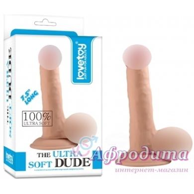 Реалістичний фалоімітатор із мошонкою The Ultra Soft Dude 18 см