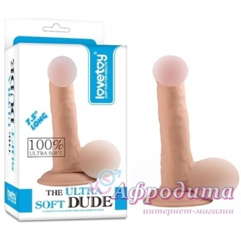 Реалистичный фаллоимитатор с мошонкой The Ultra Soft Dude 18 см