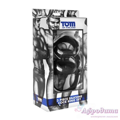 Набор эрекционных колец Tom of Finland 3 Piece Silicone Cock Ring Set Black