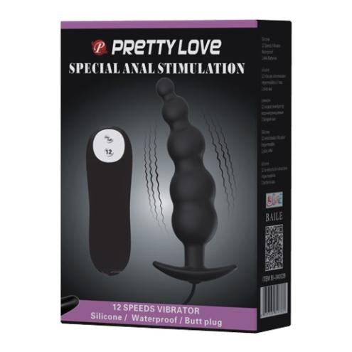 Анальная пробка с вибрацией Pretty Love Vibrating Butt Plug Black